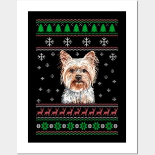 Yorkshire Terrier Ugly Christmas Sweater Funny Dog Lover Owner Gifts Posters and Art